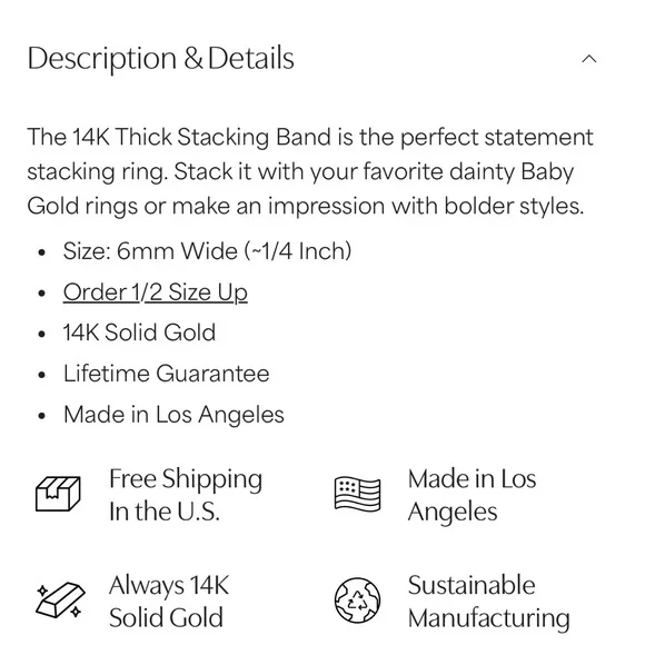 Baby Gold 14k gold band - Picture 6 of 7